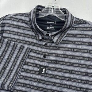 BogeyBros Polo Shirt Mens Large Black Gray Golf I Never Pull Out Allover